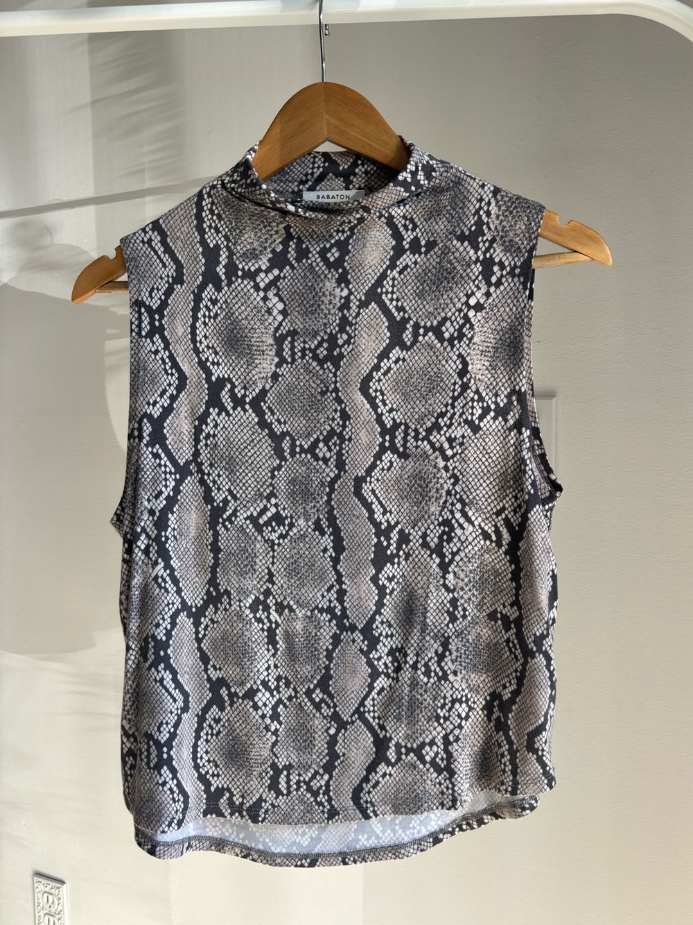 Babaton Snake Print Sleeveless Mock Neck Top Size XS